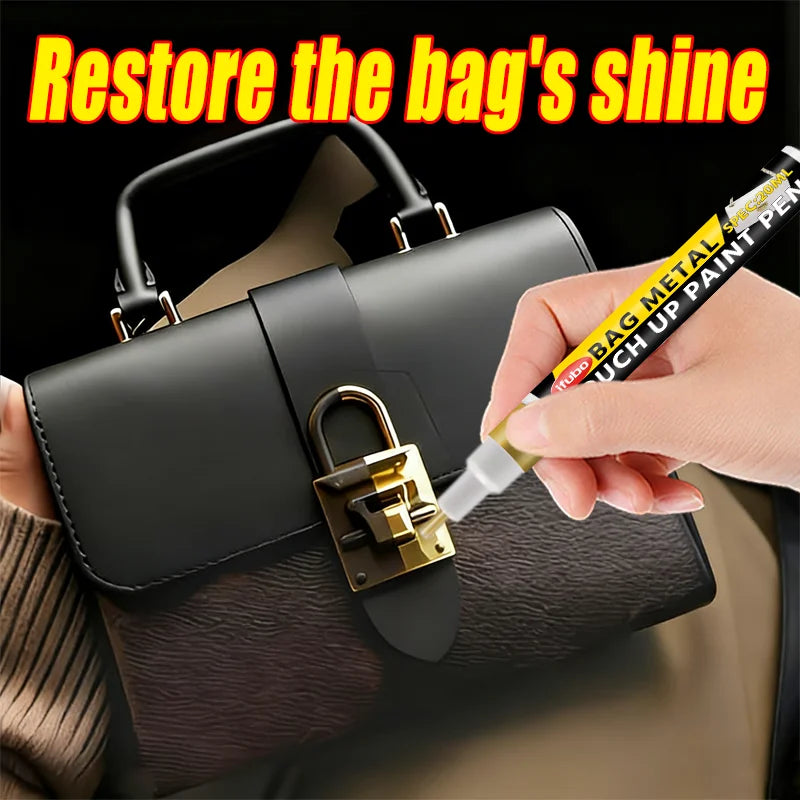 20ML Metal Touch Up Paint Pen for Bag Hardware Repair & Refurbishment - Gold & Black