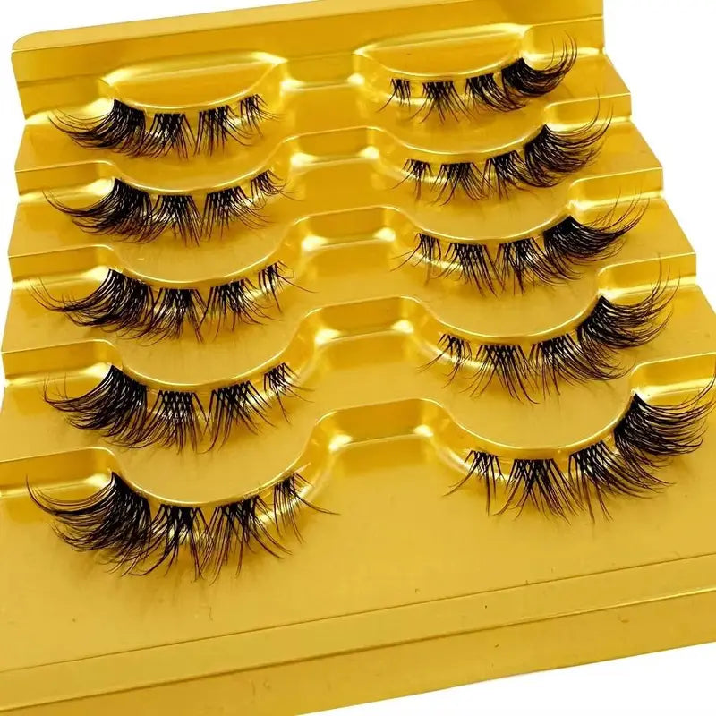 5 Pairs Mink Eyelashes False Lashes Natural Cross Cluster 3D Long Eye Makeup