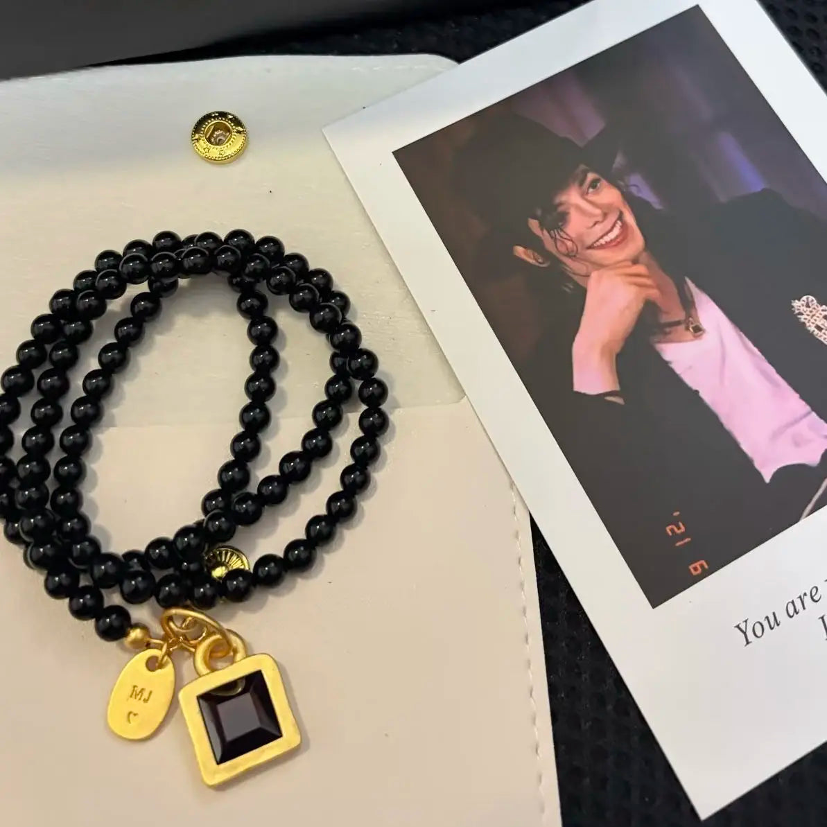Vintage Michael Jackson Beaded Necklace Cosplay Prop - MJ Souvenir Gift