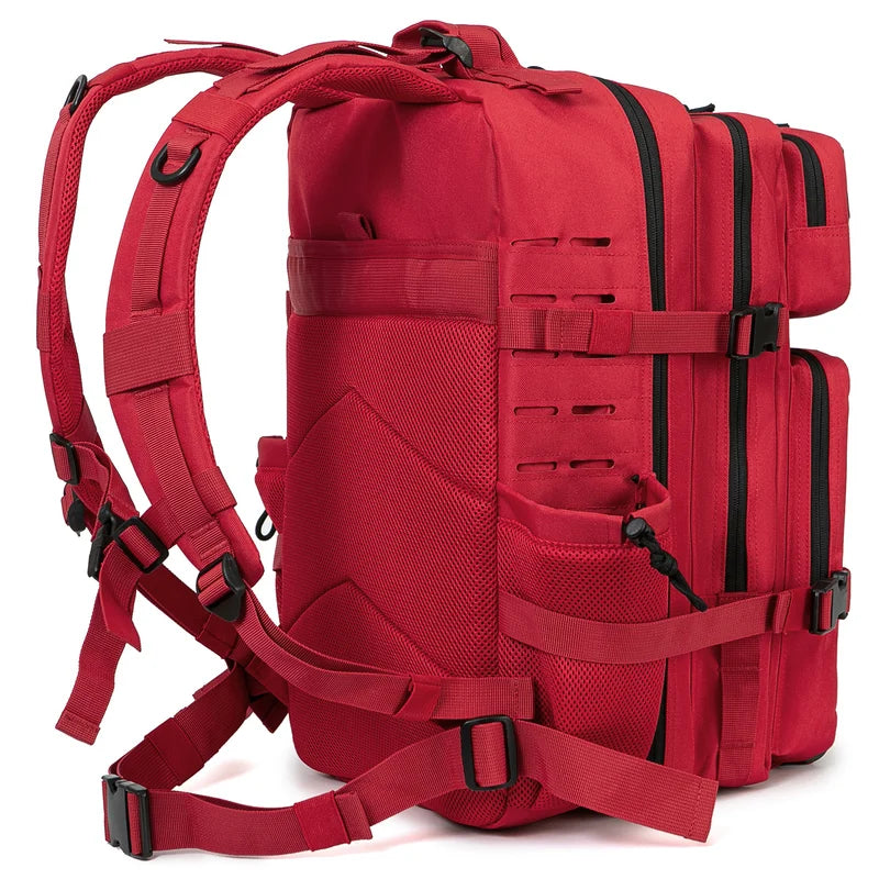 45L Men's Tactical Backpack with Double Cup Holders Outdoor Camping Hiking Survival Gear