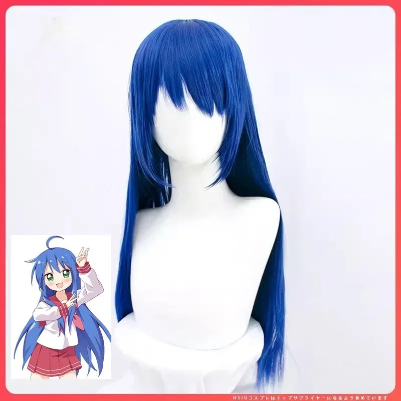 Blue Long Hair Cosplay Wig for Anime Costumes - Izumi Konata Style
