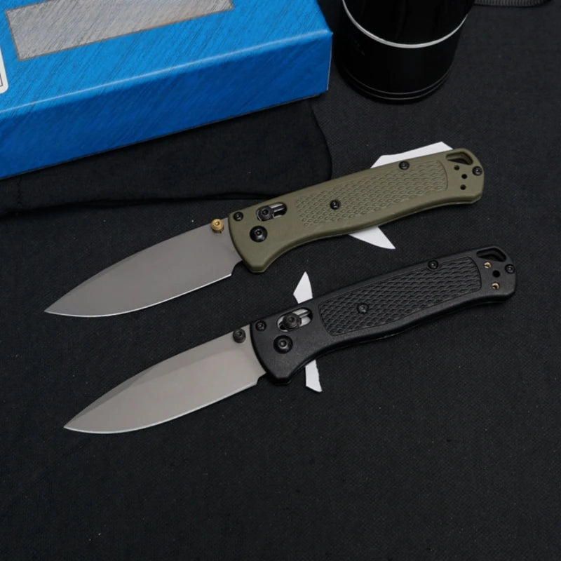 Outdoor Folding Knife with Fiberglass Handle – Military Green/Grey Blade, Survival & Camping Gear