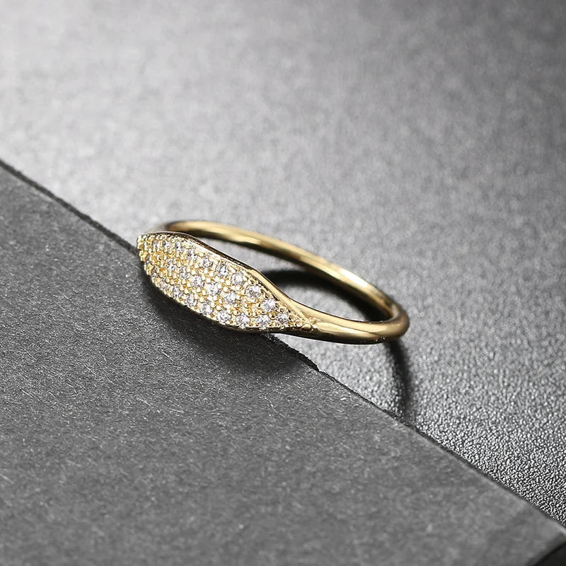 Minimalist Women's Stacking Ring Set Dainty Zirconia Gold Tone Finger Jewelry