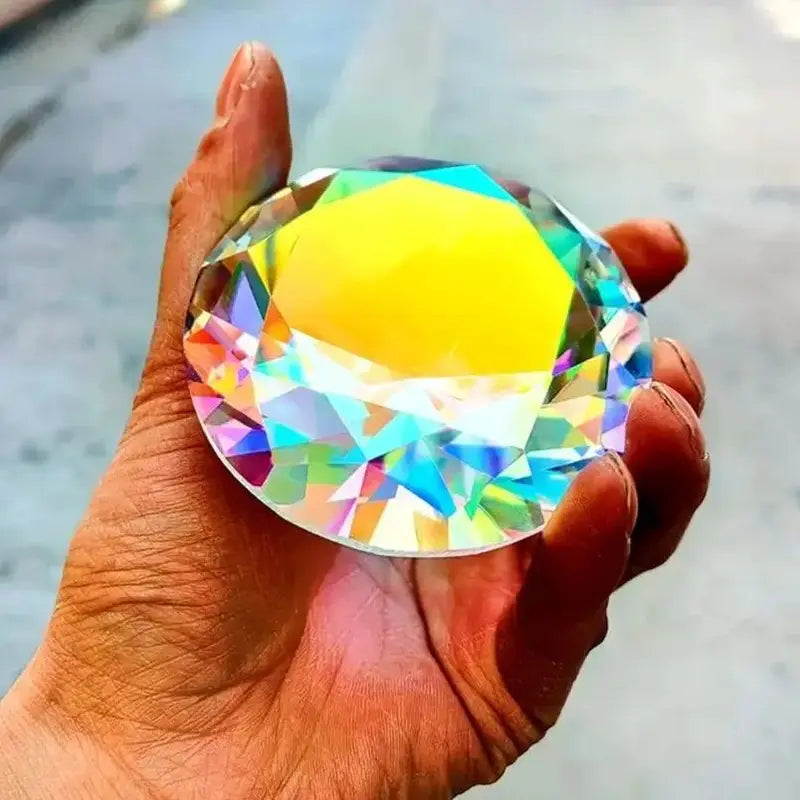 Rainbow K9 Crystal Prism Gemstone Tip Bottom Glass Decor for Wedding & Home