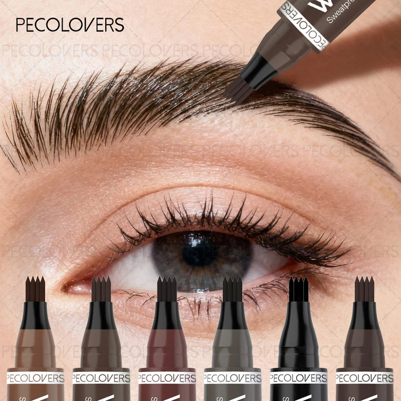 Long-Lasting Waterproof Eyebrow Pencil for Daily Makeup - Brown & Dark Brown