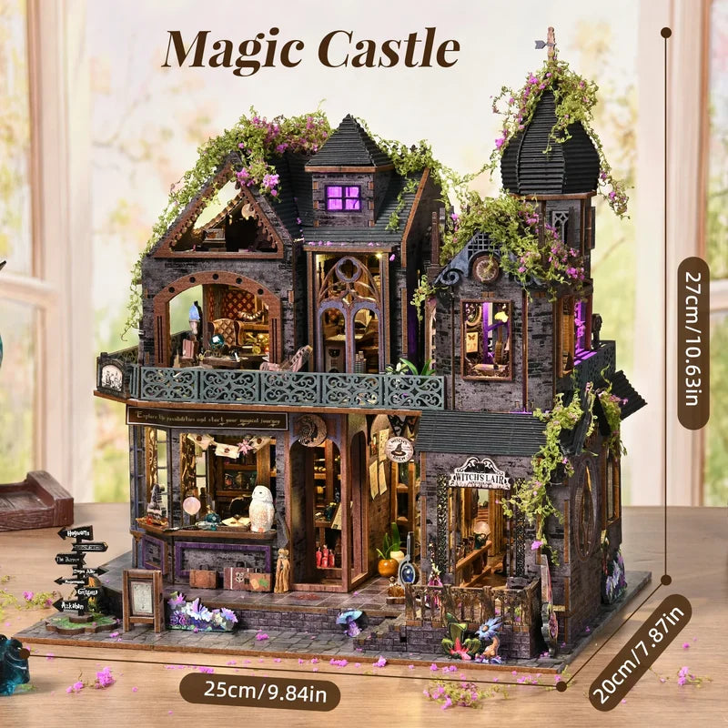 DIY Wooden Castle Book Nook Kit - 3D Dollhouse Model & Bookend Home Decor