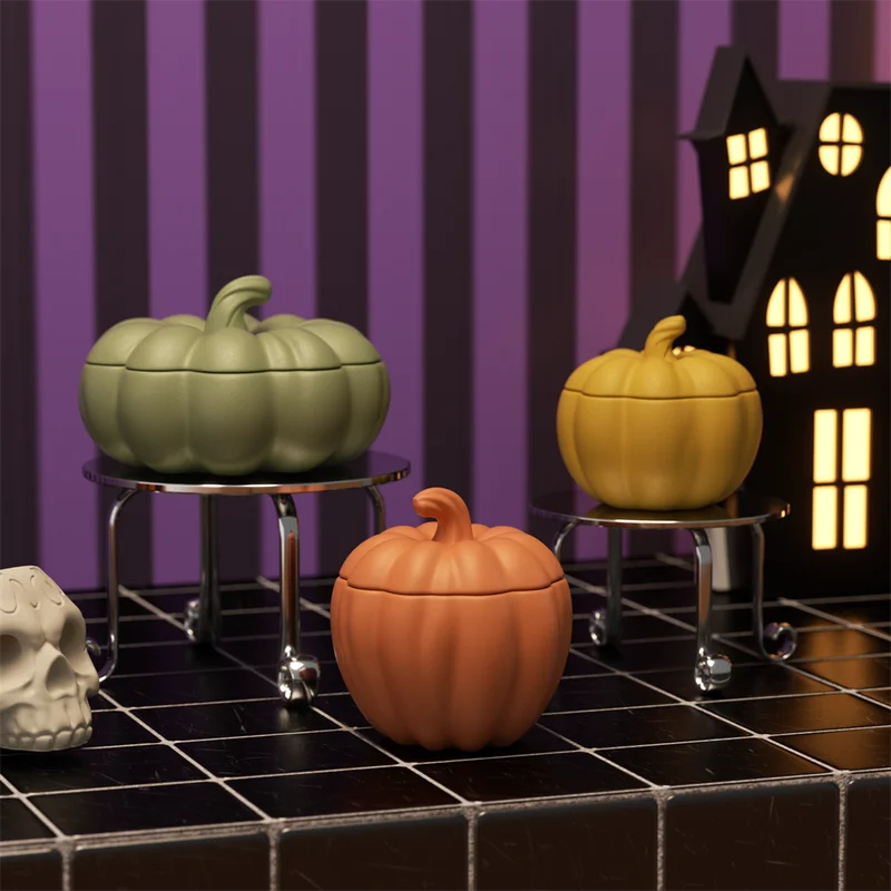 Halloween Pumpkin Candle Jar Molds for Concrete & DIY Home Decor
