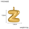 Stainless Steel Gold Plated Charms Bubble Letter Pendant DIY Jewelry Accessories