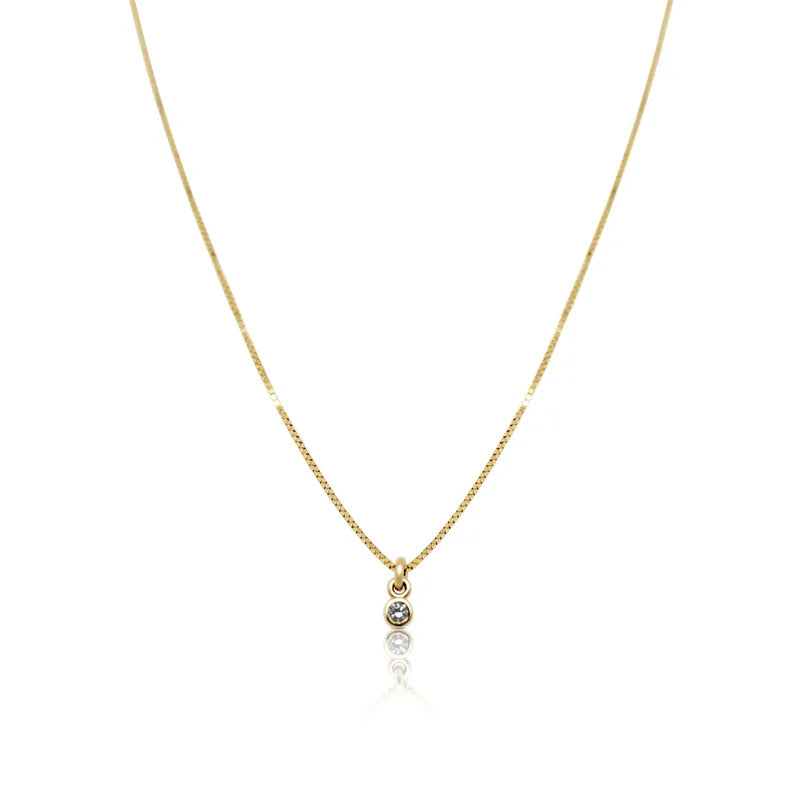 Boho Gold Multilevel Geometric Chain Necklace with Crystal Pendant for Women