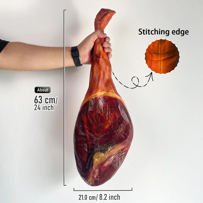 Funny Fake Pork Leg Prop - Realistic PU Ham & Bacon for Pranks & Decor