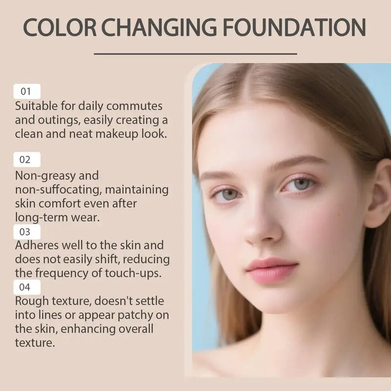 Color-Adapting Liquid Foundation with SPF 15 - Long Lasting, Lightweight, Natural Finish
