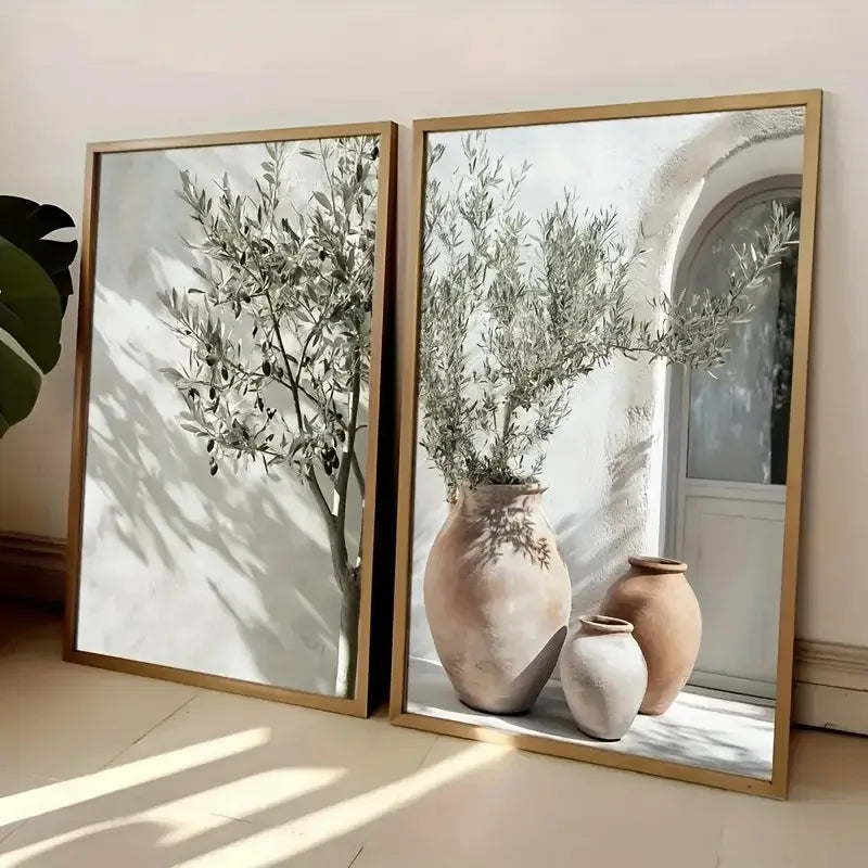 Mediterranean Olive Tree Canvas Wall Art Print for Living Room Bedroom Decor