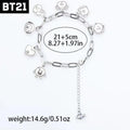Anime BT21 Cartoon Couple Fans 26cm Fashion Accessories for Men and Women