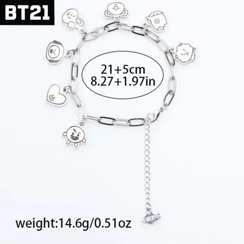 Anime BT21 Cartoon Couple Fans 26cm Fashion Accessories for Men and Women