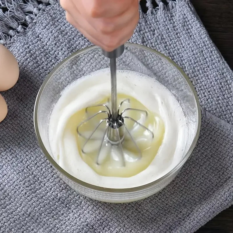Manual Egg Beater Stainless Steel Hand Mixer for Kitchen Cooking - Multi Color
