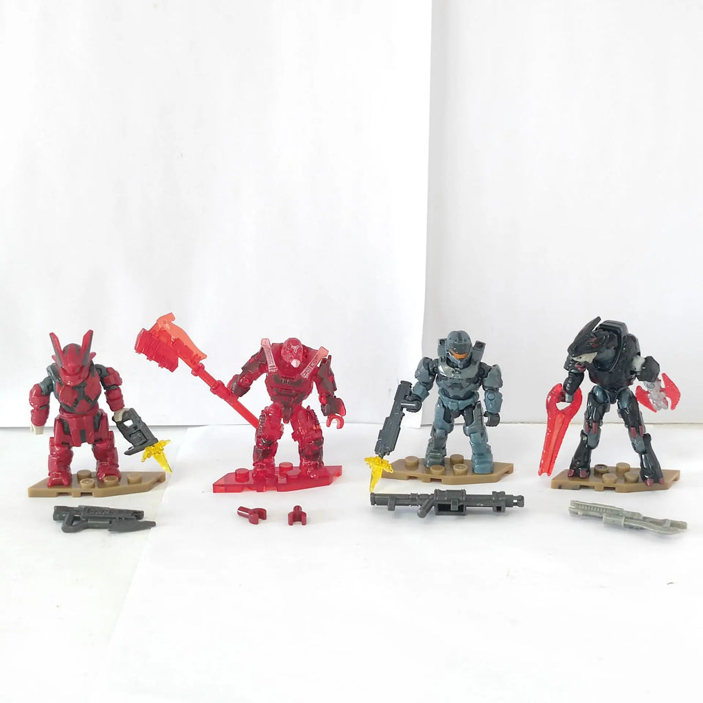 Mini Action Figures Set - Banished Phantom Spartan Griffin Brute & More, 2-Inch Collectible Toys (4 Pack)