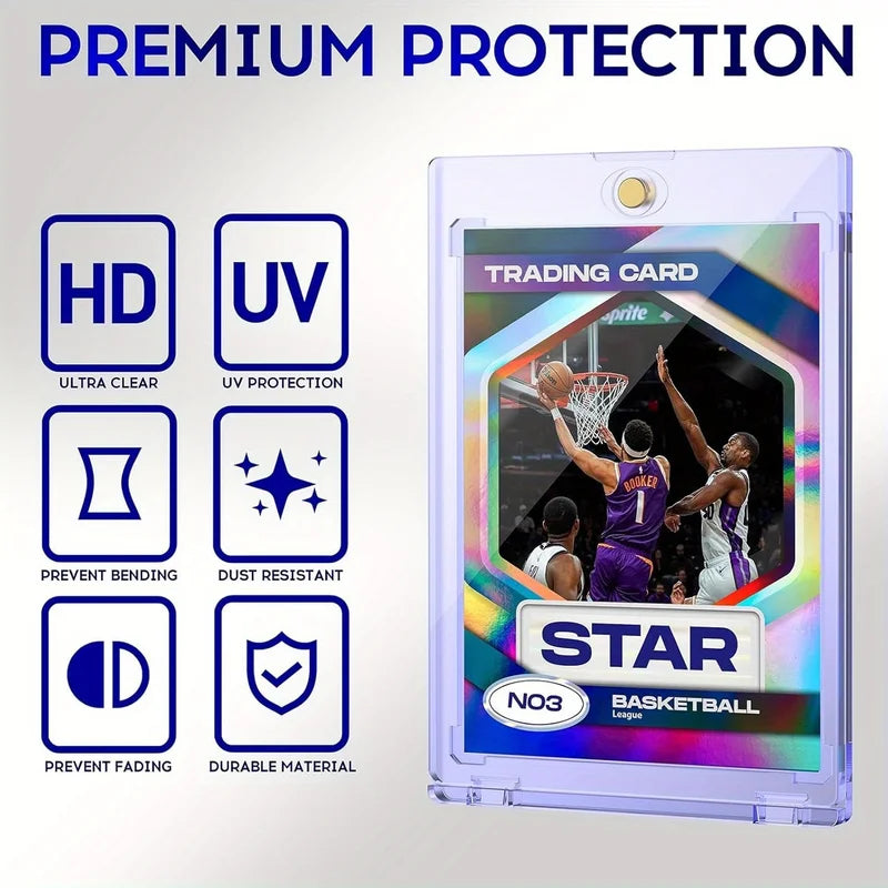 Magnetic Card Holder for Trading Cards - Hard Plastic U-V Protectors, 6-20 Cells