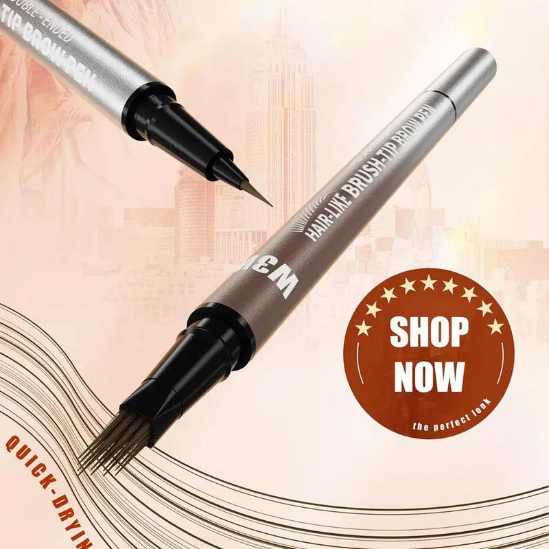 Dual-Ended Micro-Sculpting Eyebrow Pencil & Eyeliner - Long-Lasting Liquid Makeup