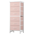Tall Fabric Drawer Dresser with Wooden Top - Slim Storage Tower for Bedroom & Closet