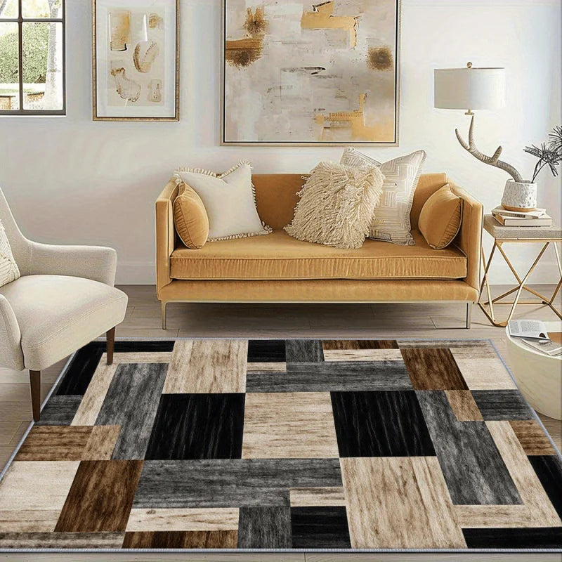 Geometric Area Rug Non-Slip Machine Washable Floor Carpet for Living Room
