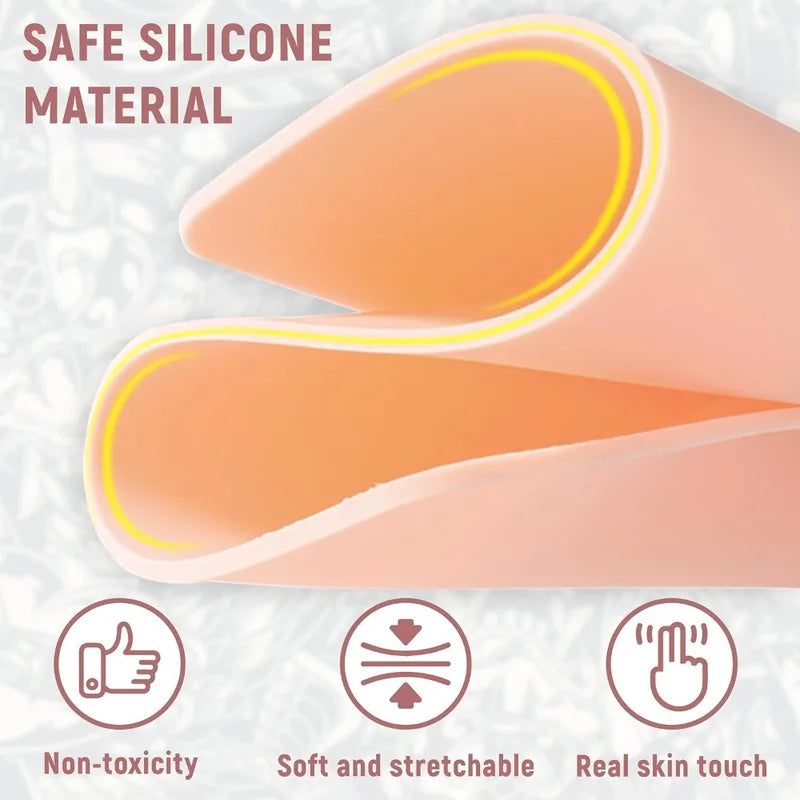 Tattoo Practice Skin - Reusable Silicone Fake Skin for Permanent Makeup Exercises