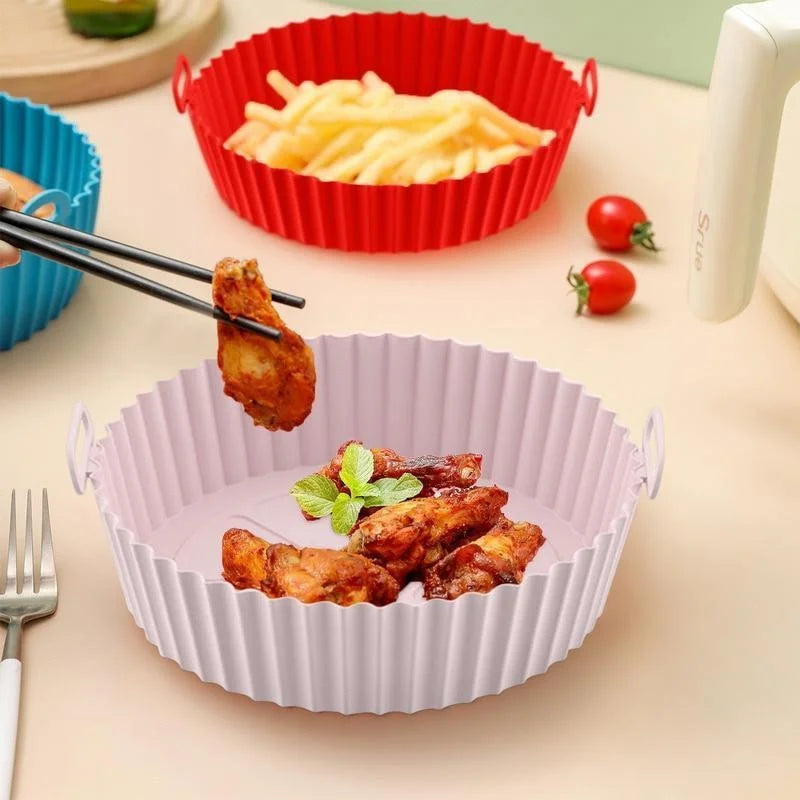 Reusable Silicone Air Fryer Liners - Non-Stick, Food Safe, Easy to Clean, Fits Most Air Fryers