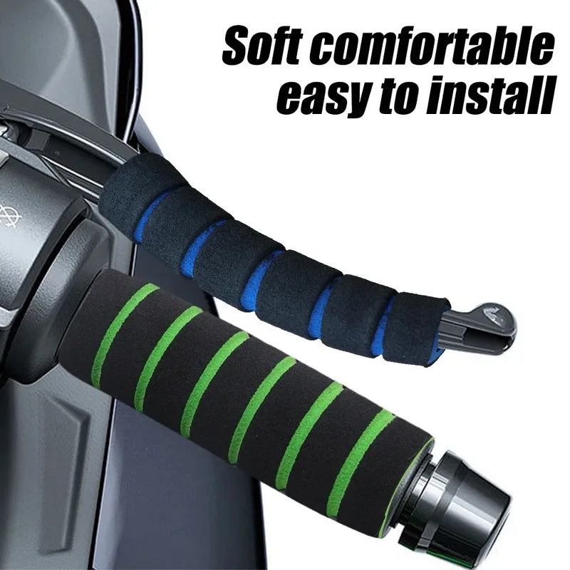 Motorcycle Handlebar Grips Anti-Slip Soft Sponge Brake Cover for Bikes & E-Bikes