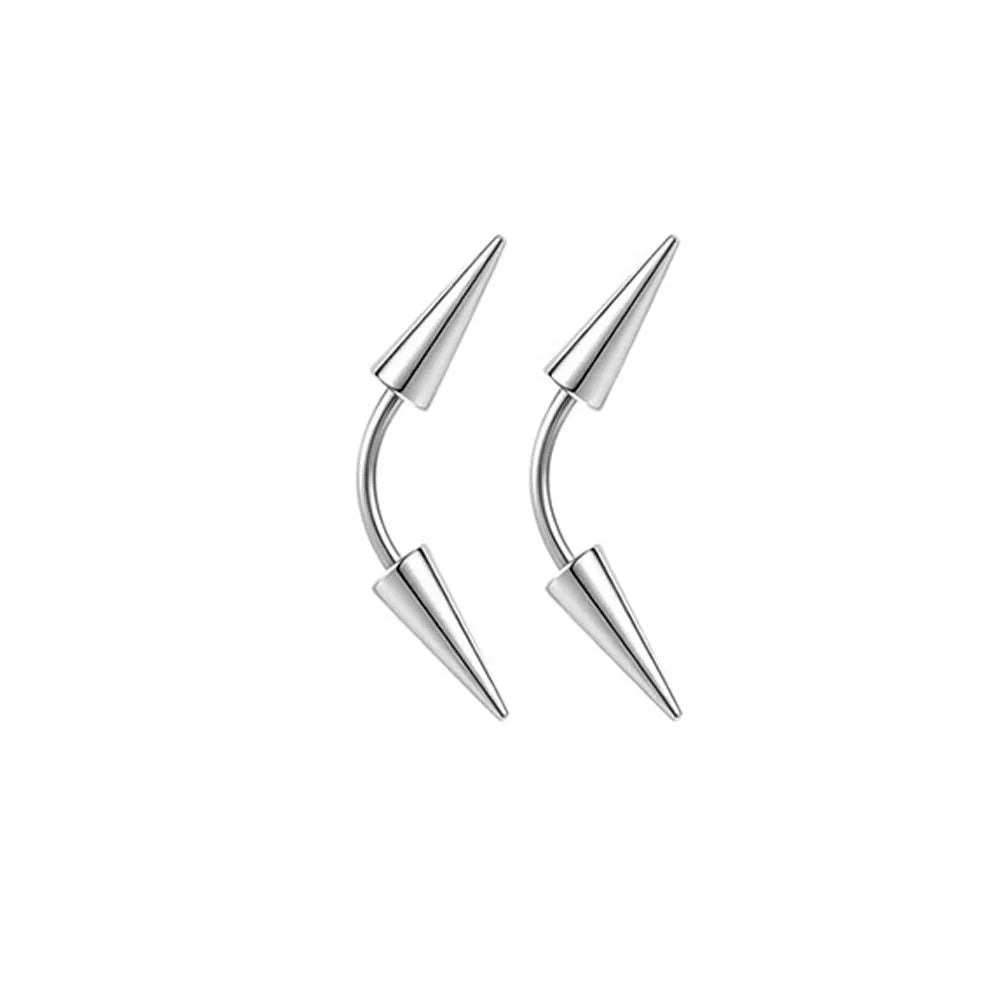 2pcs/6pcs Spike Eyebrow Piercing Jewelry Stainless Steel Curved Barbell Men