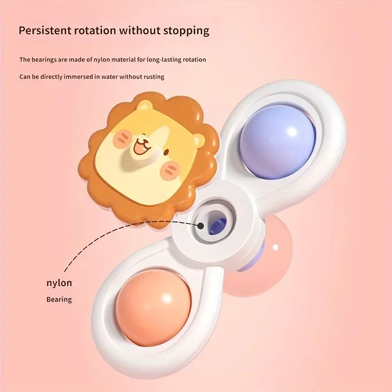3-Pack Suction Cup Spinner Toys for Baby Bath Sensory Play & Stress Relief