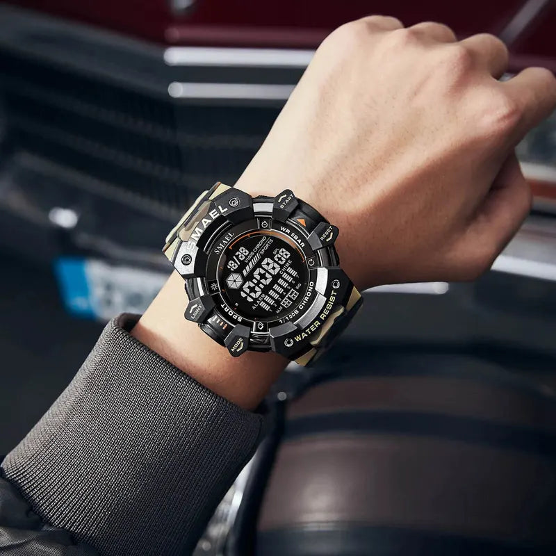 Digital Wristwatch for Men Waterproof Sport Watch with Stopwatch & Alarm
