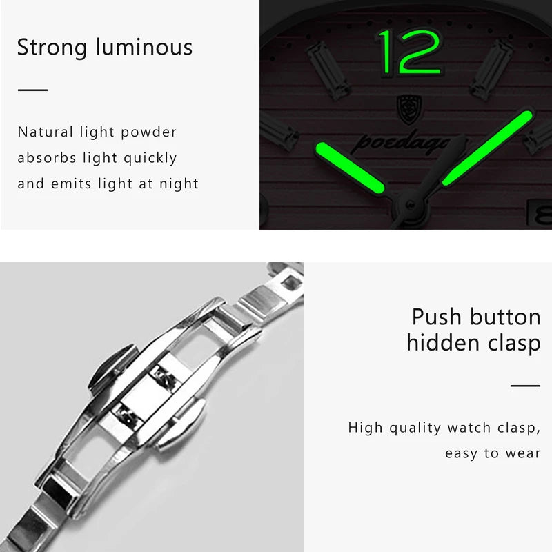 Square Fashion Women's Wristwatch - Luminous Waterproof Quartz Ladies Watch