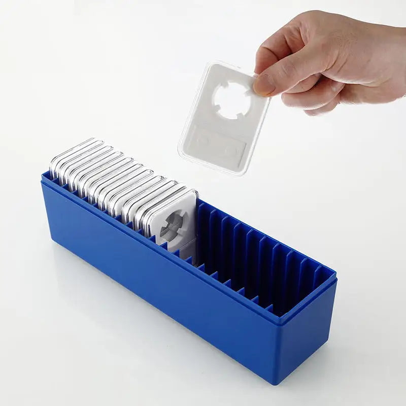 Plastic Coin Slab Holder Storage Box Case for Collectors 20 Slots Organizer