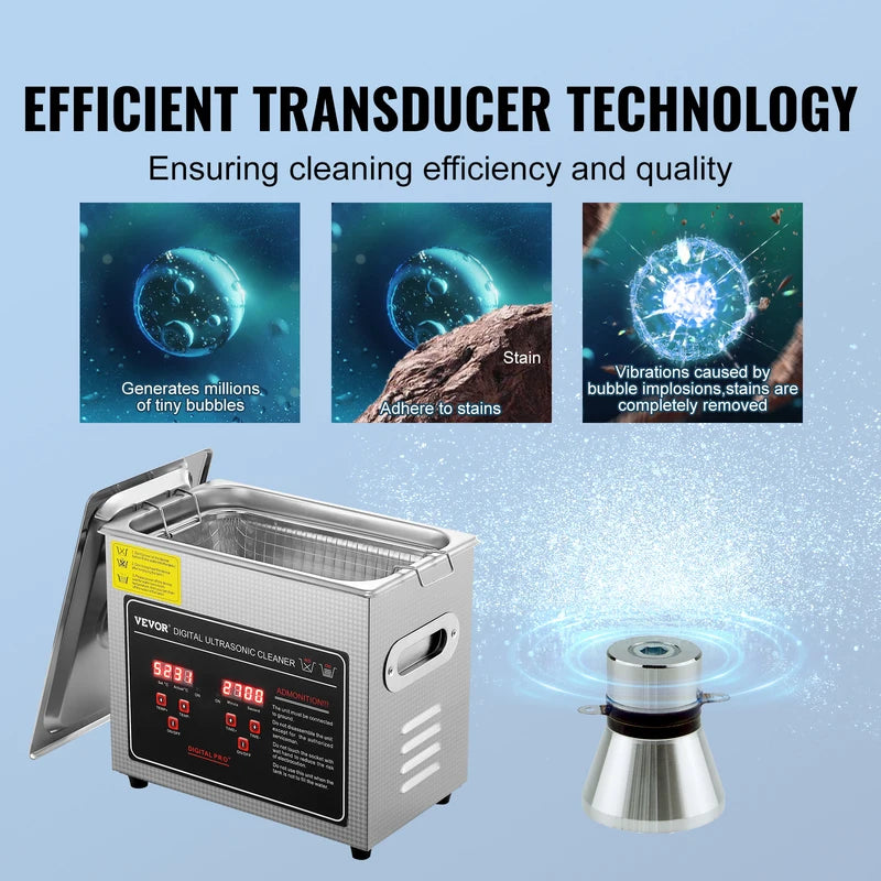 Ultrasonic Cleaner 2L-30L Stainless Steel Home Appliance for Jewelry & Glasses