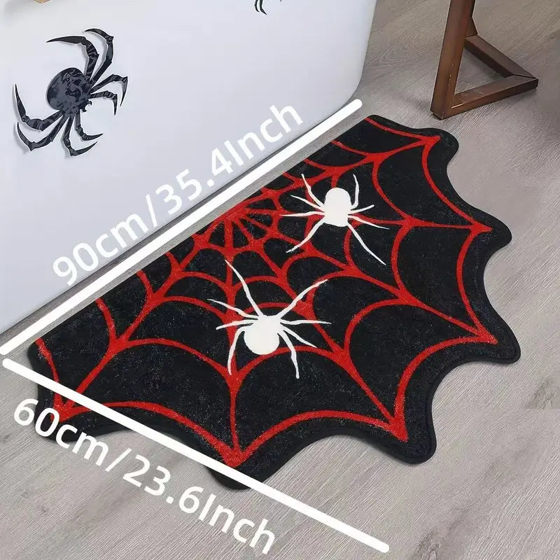 Halloween Spider Web Non-Slip Absorbent Door Mat for Living Room Porch Bedroom