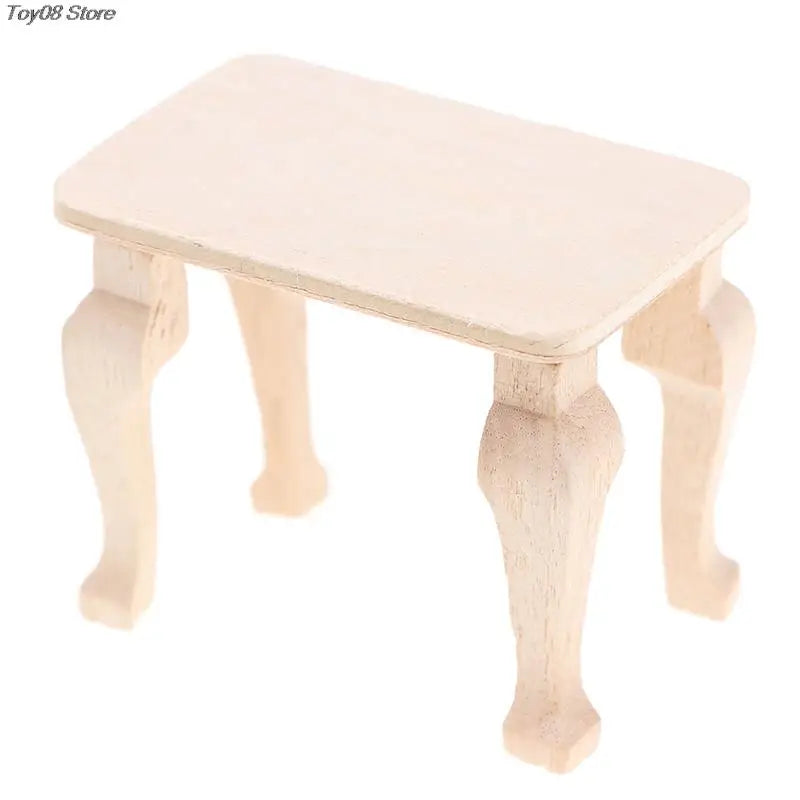 Mini Wooden Dollhouse Table - 1:12 Scale Dollhouse Miniature Furniture
