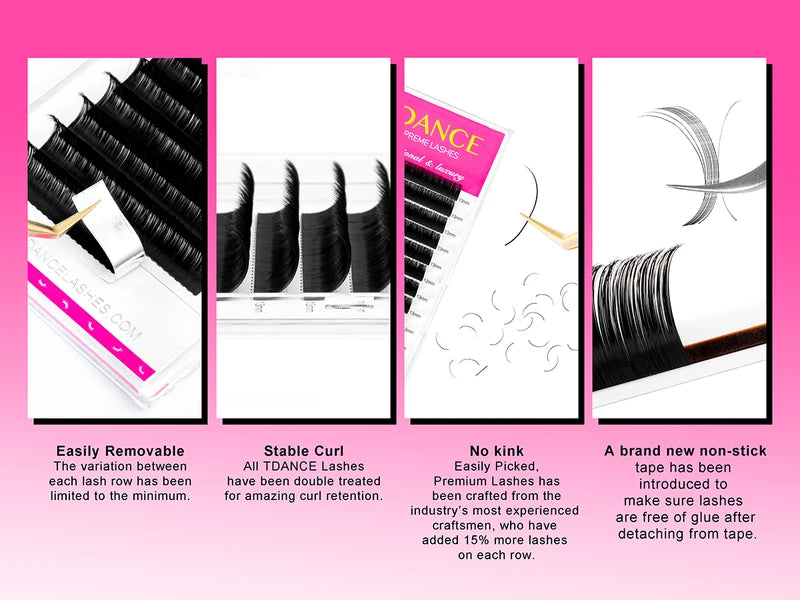 Faux Mink Eyelash Extensions for Professionals - Soft, Natural Look, Multiple Lengths & Curl Options
