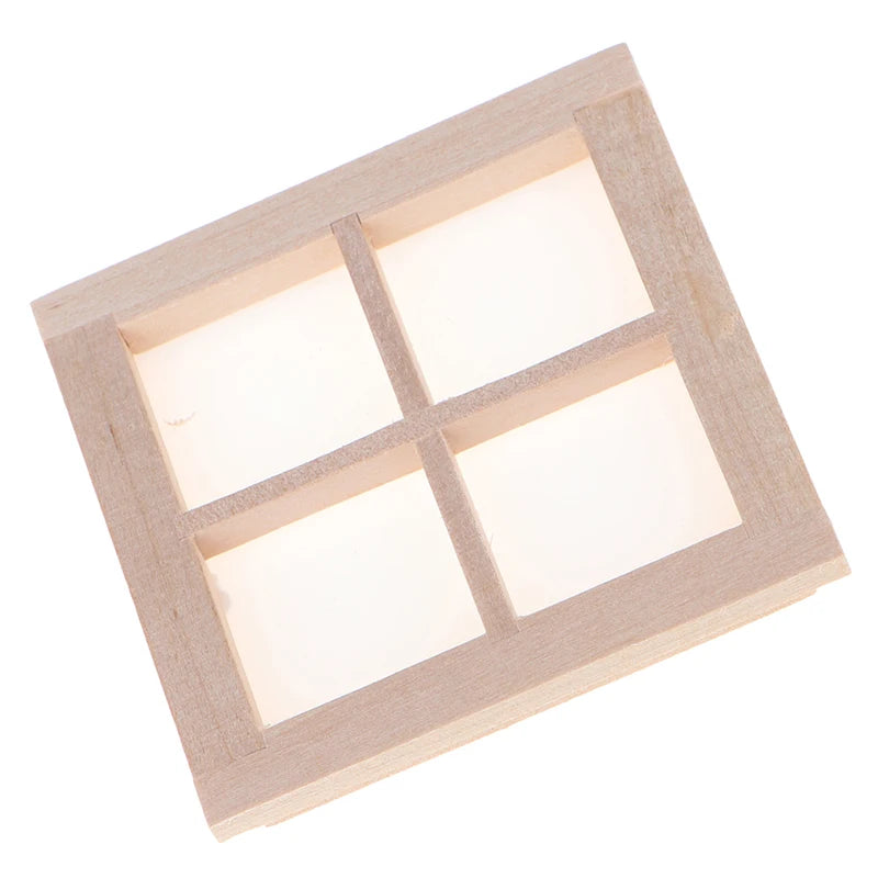 12 Dollhouse Miniature Window Set - 16 Square Grids for 1:12 Scale Model Homes