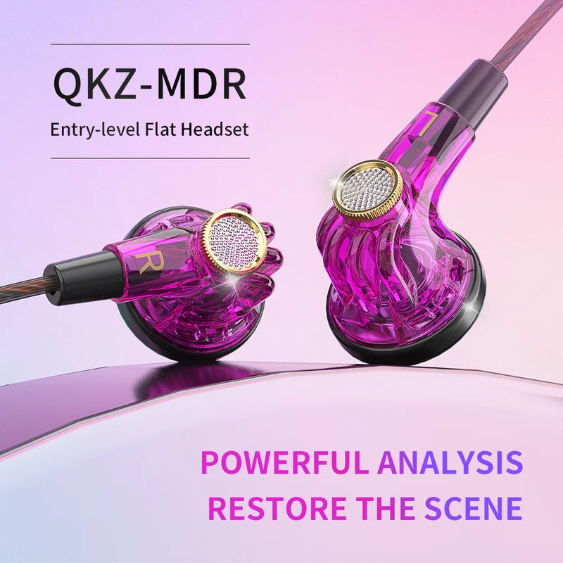 In-Ear Stereo Earphones with HD Microphone, 3.5mm Jack, Flat Headset