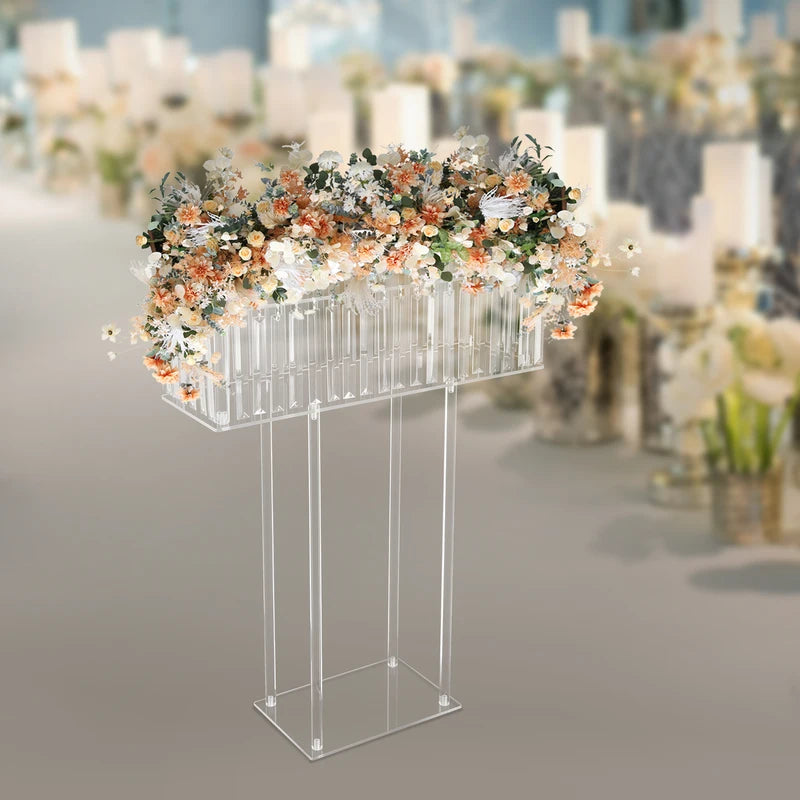 Crystal Flower Stand Wedding Centerpiece Display Racks 60x20x78cm - Clear Acrylic
