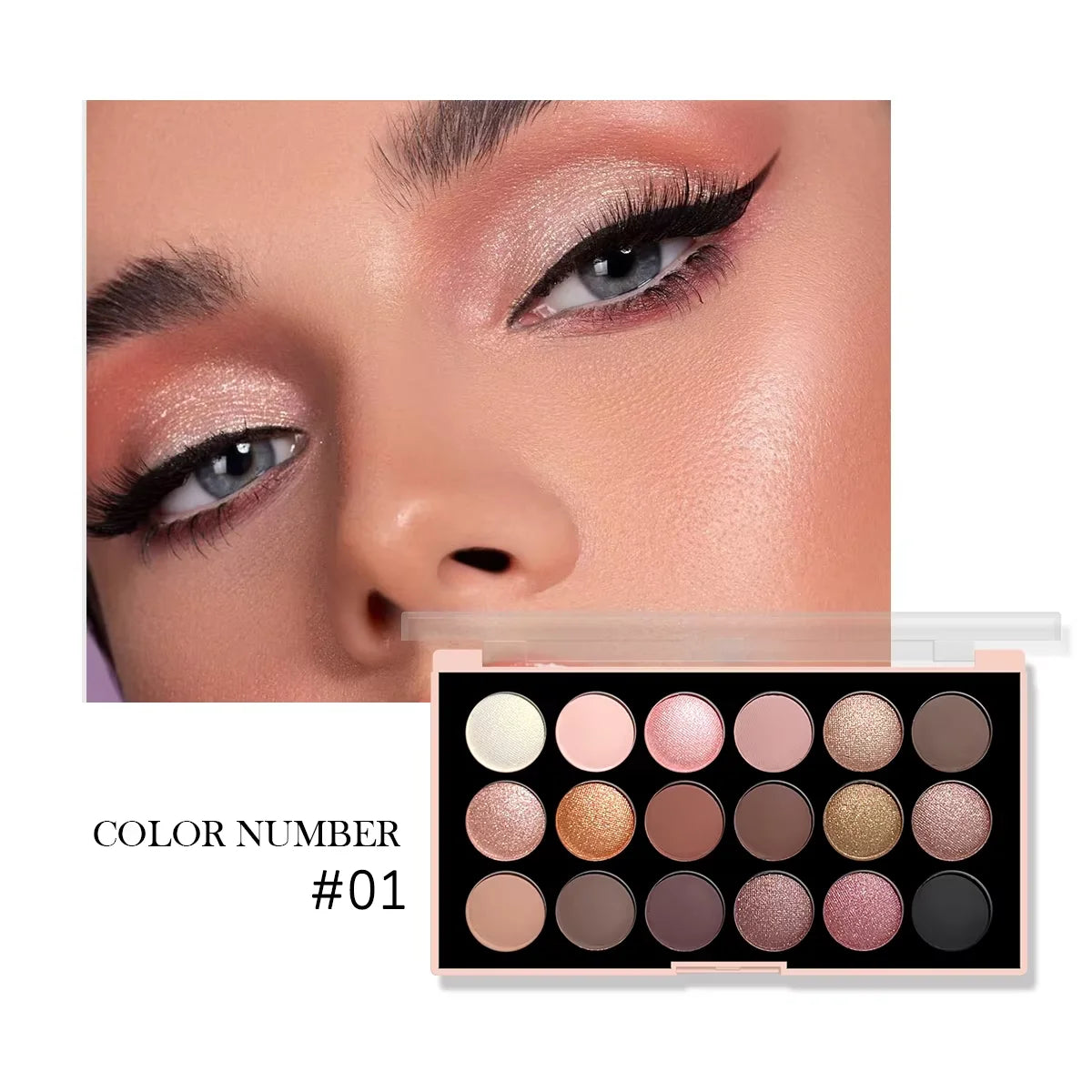 18-Color Earth Tone Eyeshadow Palette - Matte & Shimmer Versatile Makeup