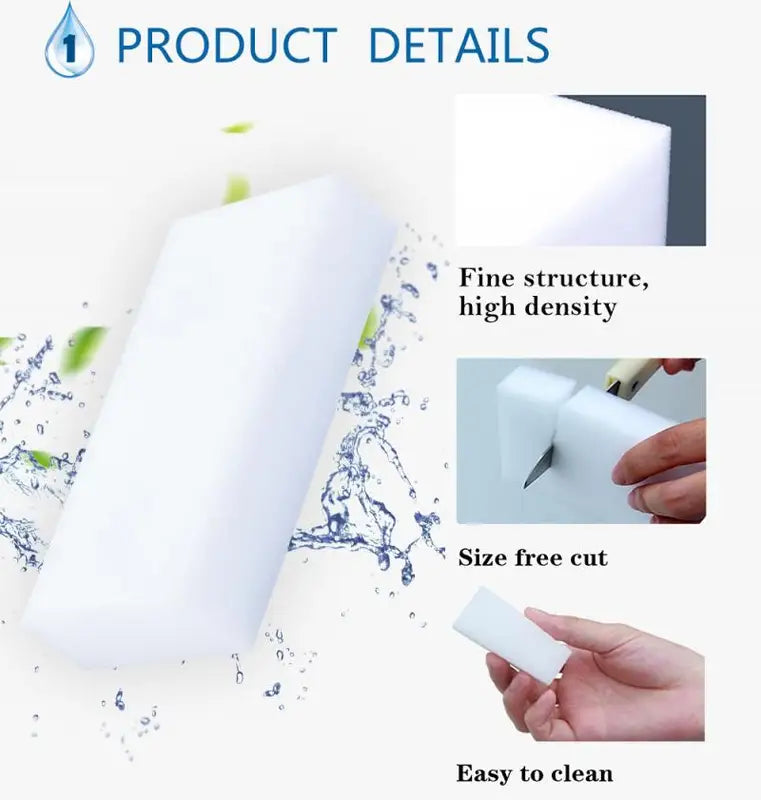 Multi-functional Melamine Cleaning Sponge Eraser 100pcs - Kitchen & Bathroom