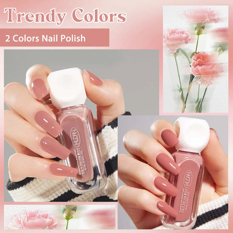 Water-Based Peel Off Nail Polish Set - 10ml Long Lasting Quick Drying 2 Pack