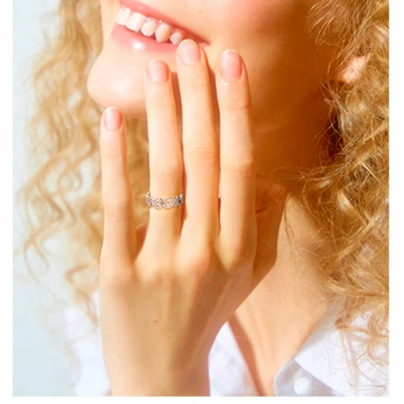 Stainless Steel Pentagram Ring for Women Geometric Wicca Protection Jewelry