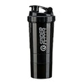 Large Capacity 3-Layer Shaker Protein Bottle for Powder & Drink Mixing
