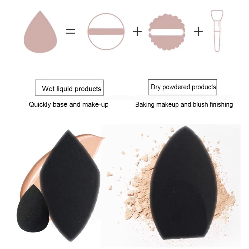 2PCS Latex-Free Makeup Sponge Egg - Reusable Foundation & Contour Blenders