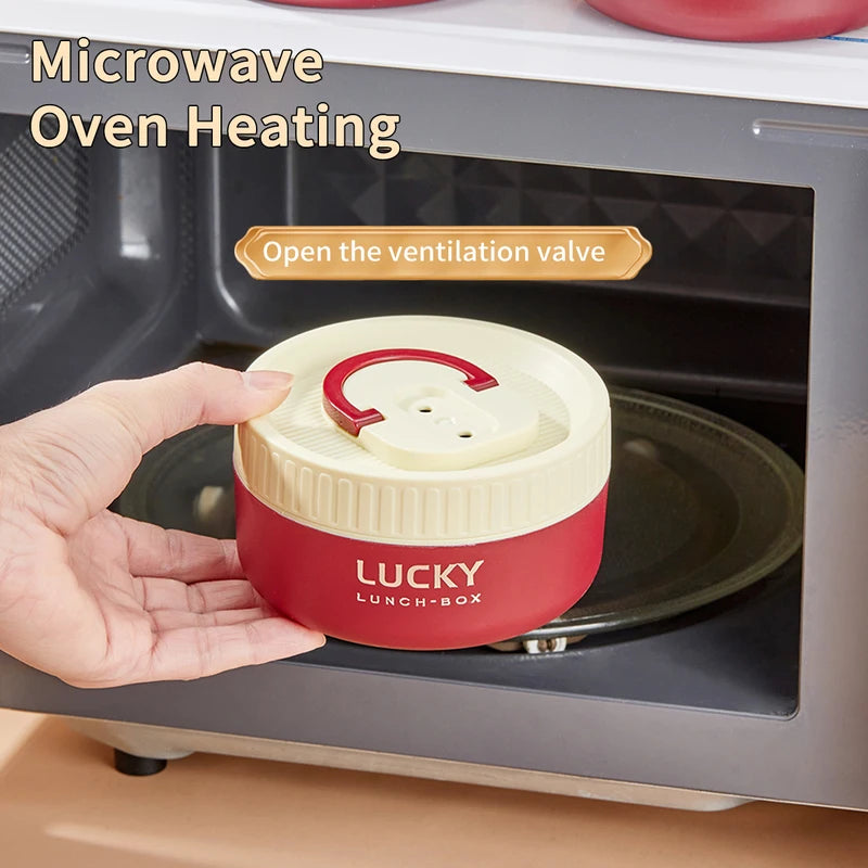 Insulated Stainless Steel Lunch Box with Cutlery & Thermal Bag - Leak-proof Food Container