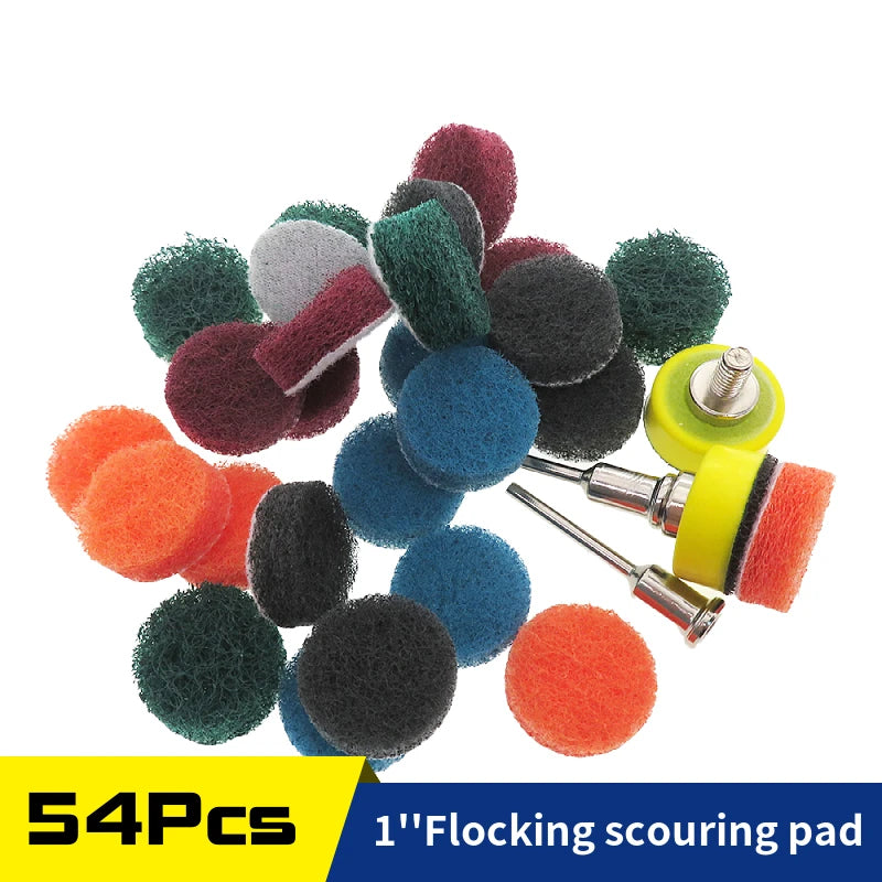 54Pcs Scouring Pads and Sanding Pads Set for Grinding and Polishing