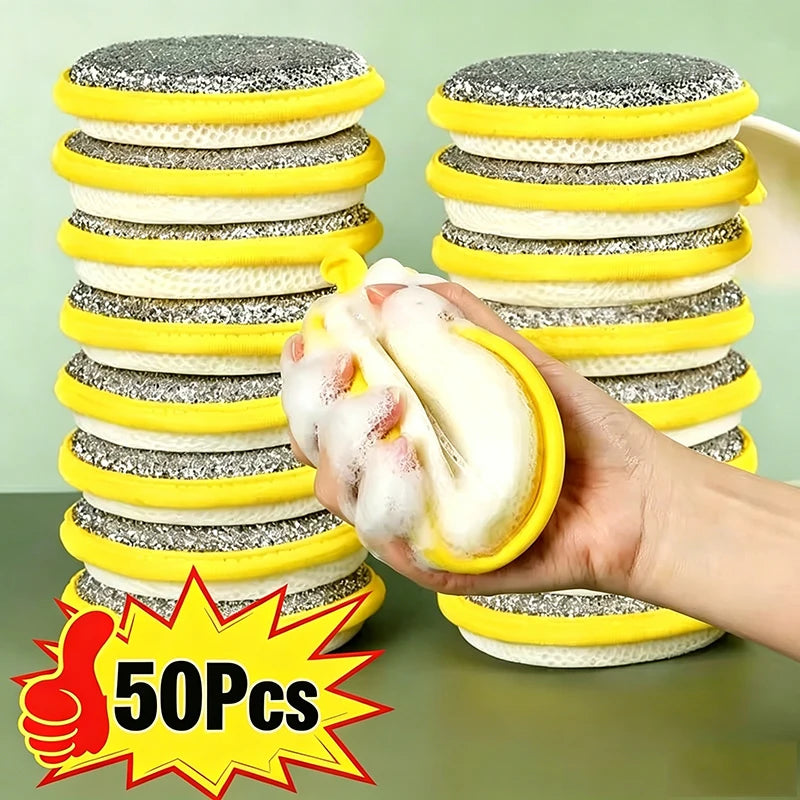 Double-Side Dishwashing Sponge Set Reusable Kitchen Cleaning Sponges