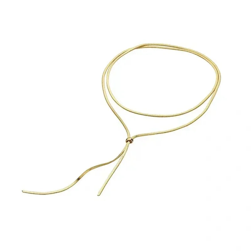 Women's Light Luxury Snake Bone Chain Necklace - Versatile Long Neck Chain
