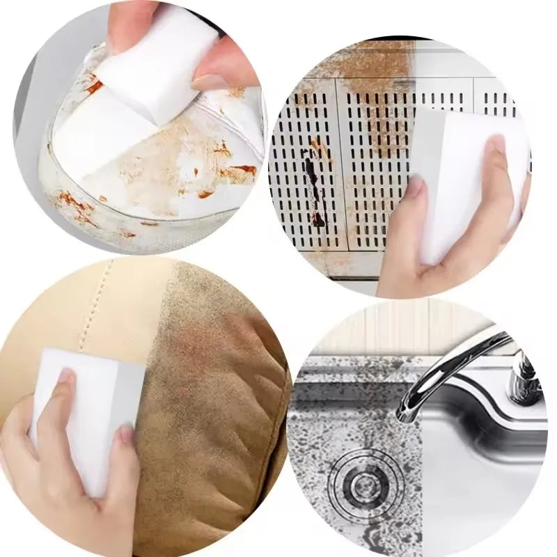 Multi-Purpose Melamine Sponge Erasers for Cleaning Kitchen Bathroom Car - Pack of 5/50